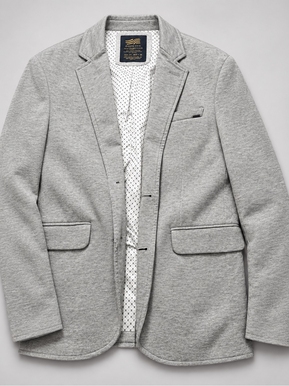 Pull&Bear Light Gray Knit Blazer - Casual Tailored Sport Coat